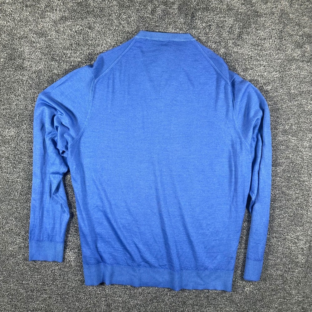Kiton Cashmere Silk Sweater Mens XL 54 V-Neck Blue Pullover Made in Italy Luxury - Picture 12 of 13